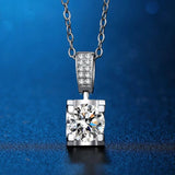 2ct D Moissanite Necklace 925 Sterling Silver Chain with Certificate