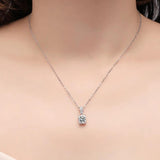 2ct D Moissanite Necklace 925 Sterling Silver Chain with Certificate