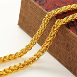 24K Gold Plated Dragon Head Rope Necklace for Men