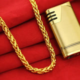 24K Gold Plated Dragon Head Rope Necklace for Men