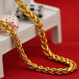 24K Gold Plated Dragon Head Rope Necklace for Men