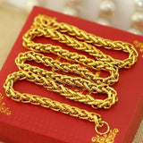 24K Gold Plated Dragon Head Rope Necklace for Men