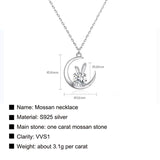 Serenity 1ct Moissanite Necklace D VVS1 Diamond Test Passed