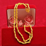 Yellow Beads Necklace 999 Thick Sand Wheat Chain Collar
