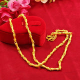 Yellow Beads Necklace 999 Thick Sand Wheat Chain Collar