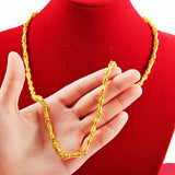 Yellow Beads Necklace 999 Thick Sand Wheat Chain Collar