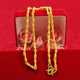 Yellow Beads Necklace 999 Thick Sand Wheat Chain Collar