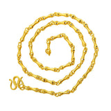Yellow Beads Necklace 999 Thick Sand Wheat Chain Collar