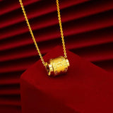 24K Pentagram Beads Chain Necklace for Women Bride