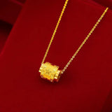 24K Pentagram Beads Chain Necklace for Women Bride
