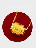 24K Pentagram Beads Chain Necklace for Women Bride