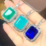 Sapphire Paraiba Tourmaline Diamond Pendant Necklace