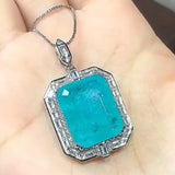 Sapphire Paraiba Tourmaline Diamond Pendant Necklace