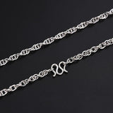 Men's S999 Sterling Silver Necklace Plain Chain