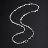 Men's S999 Sterling Silver Necklace Plain Chain