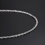 Men's S999 Sterling Silver Necklace Plain Chain