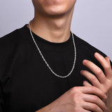 Men's S999 Sterling Silver Necklace Plain Chain