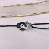 925 Silver Handcuff Necklace Les Menottes Pendant with Adjustable Rope