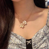 925 Silver Rose Heart Leaf Necklace Pendant