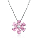 18K Plated 925 Silver Lab Sapphire Ruby Diamond Pendant Necklace