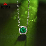 0.5ct Round Lab Grown Emerald Necklace 925 Sterling Silver Pendant
