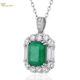 925 Silver Emerald Diamond Necklace
