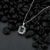 925 Silver Emerald Diamond Necklace