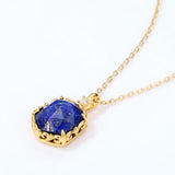 Lapis Lazuli 925 Sterling Silver Pendant Necklace For Women