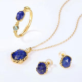 Lapis Lazuli 925 Sterling Silver Pendant Necklace For Women
