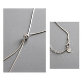 925 Silver Adjustable Snake Bone Necklace for Women Wedding Engagement