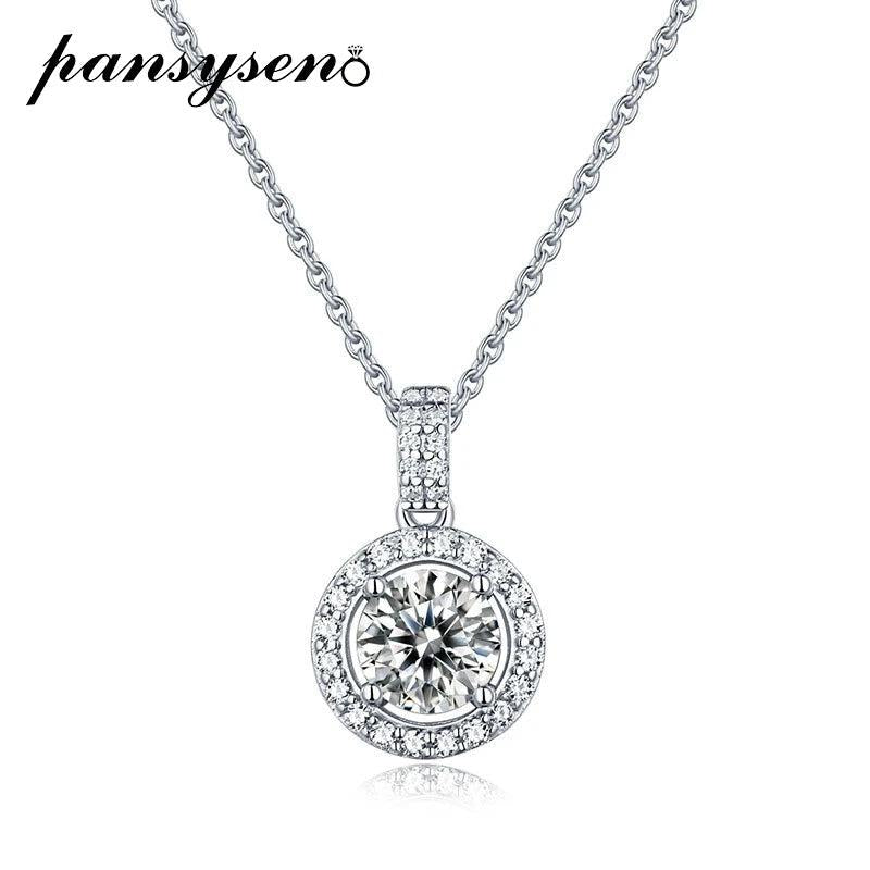 925 Silver 1CT Moissanite Lab Diamond Necklace