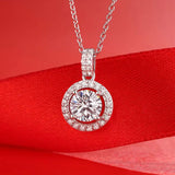 925 Silver 1CT Moissanite Lab Diamond Necklace