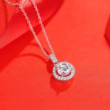 925 Silver 1CT Moissanite Lab Diamond Necklace