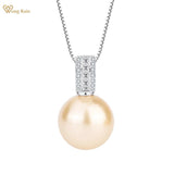 Solid 925 Sterling Silver Pearl Emerald Sapphire Gemstone Necklace Pendant