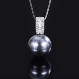 Solid 925 Sterling Silver Pearl Emerald Sapphire Gemstone Necklace Pendant