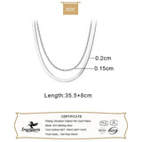 925 Sterling Silver Double Bamboo Snake Chain Necklace For Women