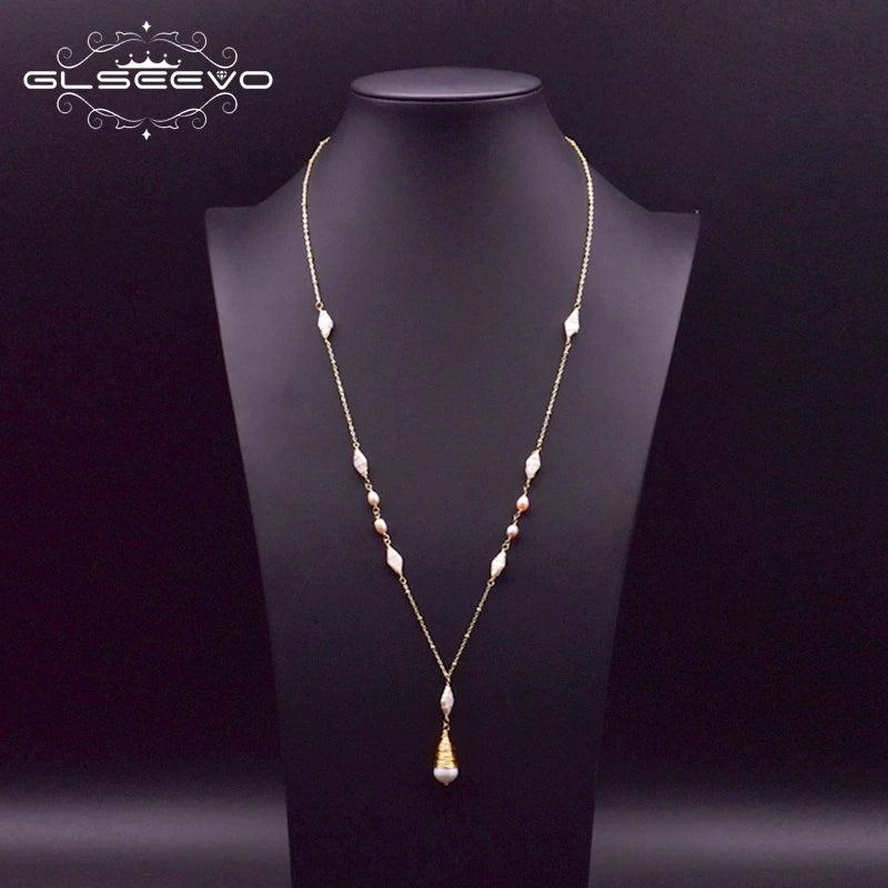 Pearl Long Pendant Necklace Birthday Gift