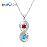Custom 925 Silver Infinity Necklace 2 Names Engraved Promise Gift