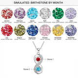 Custom 925 Silver Infinity Necklace 2 Names Engraved Promise Gift