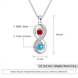 Custom 925 Silver Infinity Necklace 2 Names Engraved Promise Gift