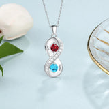 Custom 925 Silver Infinity Necklace 2 Names Engraved Promise Gift