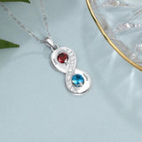 Custom 925 Silver Infinity Necklace 2 Names Engraved Promise Gift