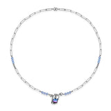 Sterling Silver Zircon Pendant Necklace Y2K Style Birthday Gift