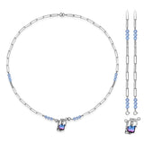 Sterling Silver Zircon Pendant Necklace Y2K Style Birthday Gift