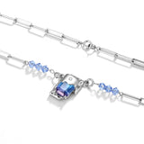 Sterling Silver Zircon Pendant Necklace Y2K Style Birthday Gift