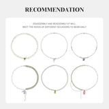 Sterling Silver Zircon Pendant Necklace Y2K Style Birthday Gift