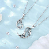 925 Silver Giraffe Sister Necklace Set Friendship Jewelry