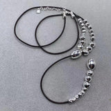 925 Silver Beads Rope Necklace Jewelry Gift