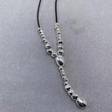925 Silver Beads Rope Necklace Jewelry Gift