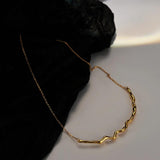 Irregular Wave Line Glossy Silver Necklace Clavicle Chain
